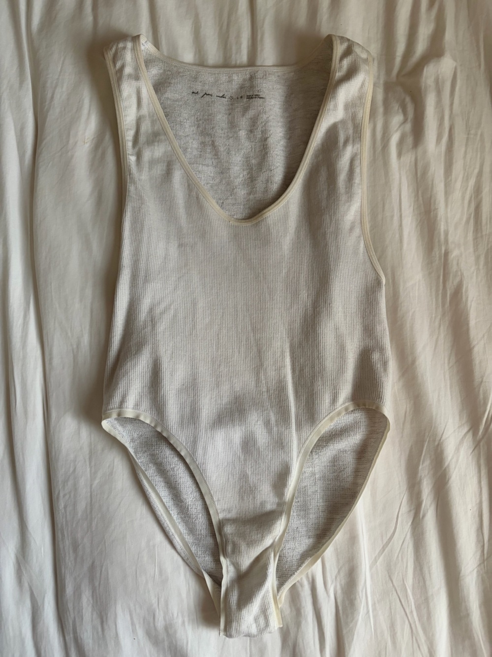 Free People Ribbed Cream Body Suit